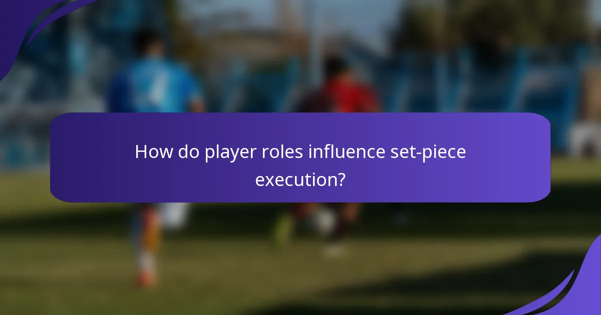 How do player roles influence set-piece execution?