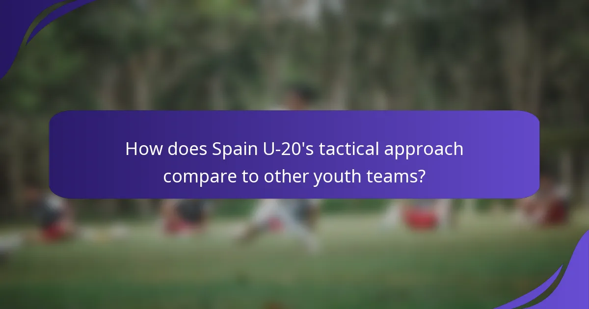 How does Spain U-20's tactical approach compare to other youth teams?