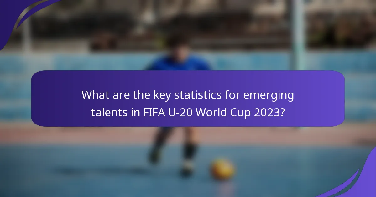 What are the key statistics for emerging talents in FIFA U-20 World Cup 2023?