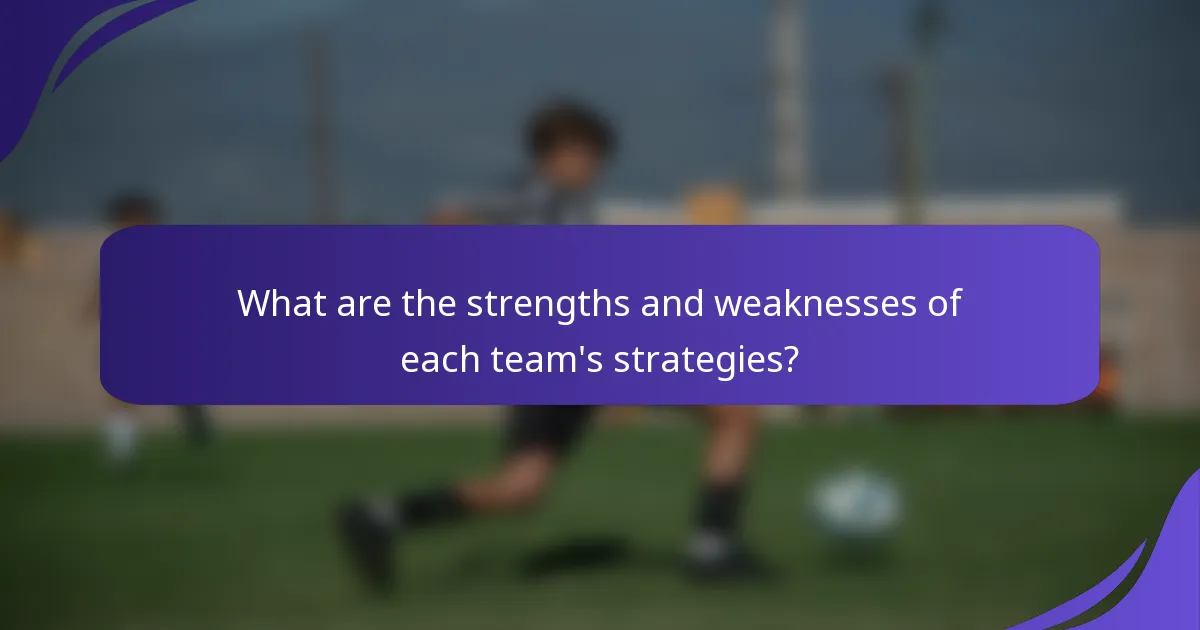 What are the strengths and weaknesses of each team's strategies?