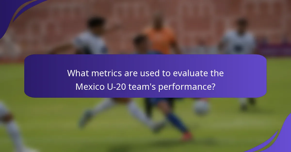 What metrics are used to evaluate the Mexico U-20 team's performance?