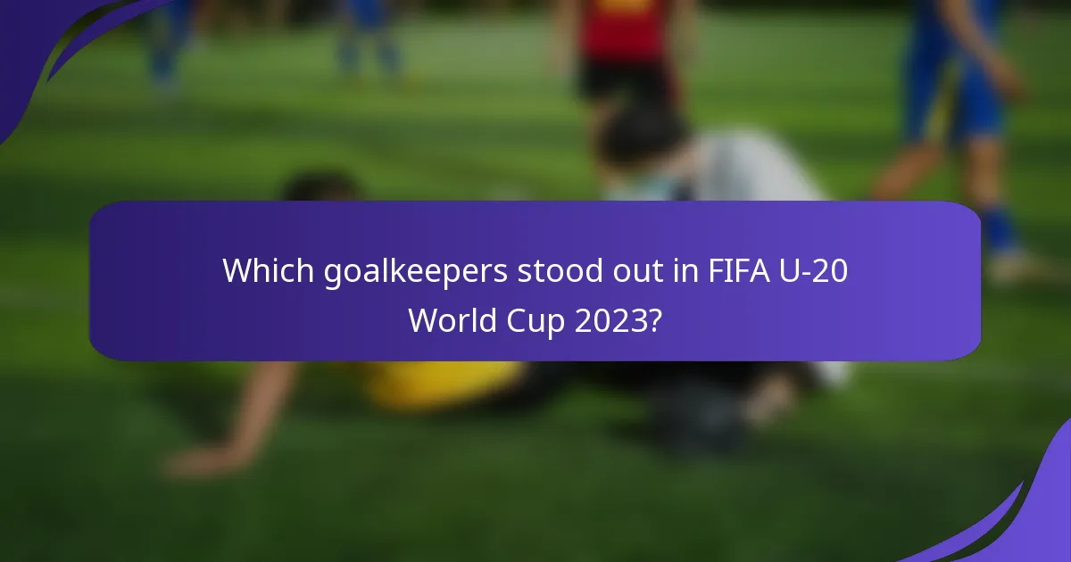 Which goalkeepers stood out in FIFA U-20 World Cup 2023?