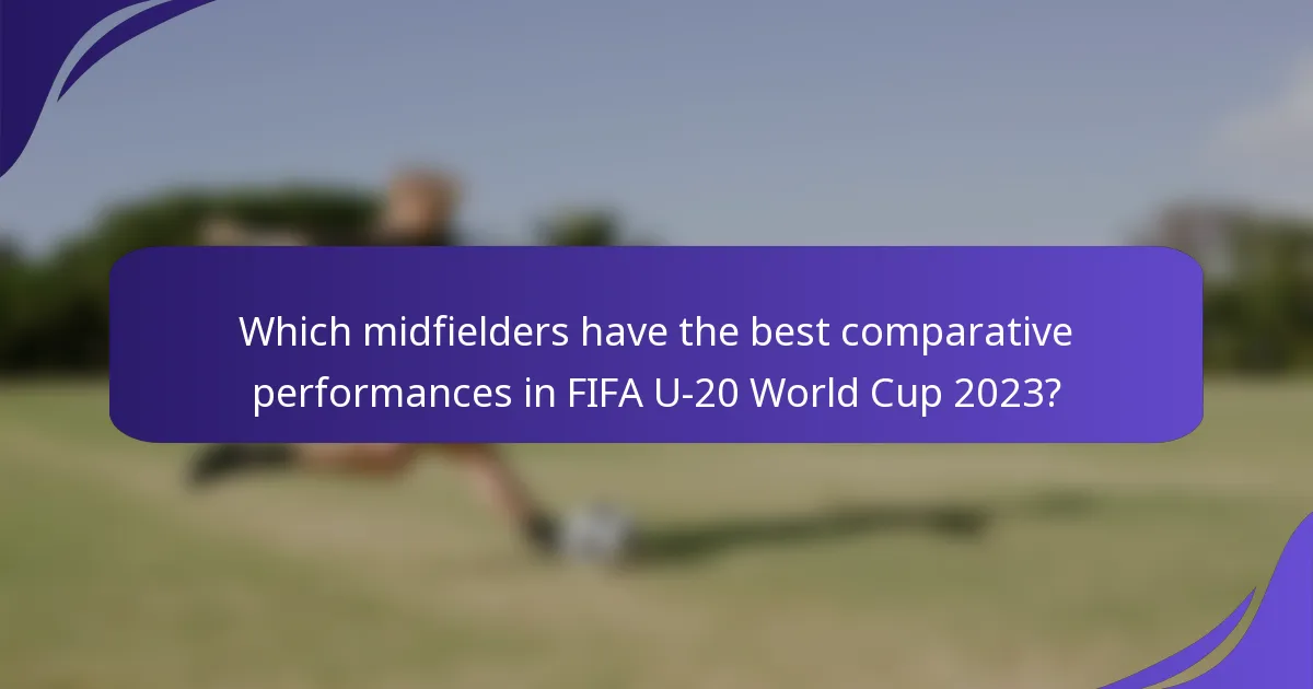 Which midfielders have the best comparative performances in FIFA U-20 World Cup 2023?